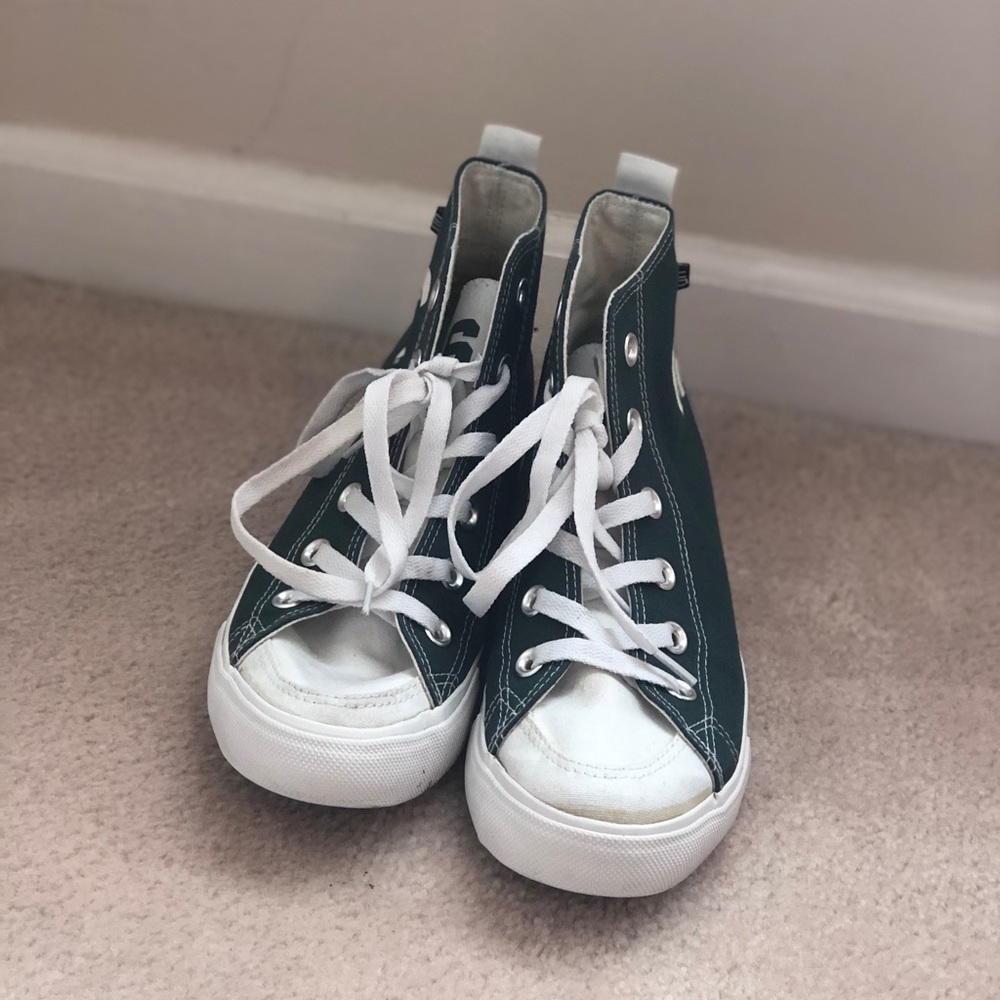 MSU Spartans Green & White High Top Sneakers
